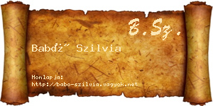 Babó Szilvia névjegykártya