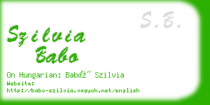 szilvia babo business card